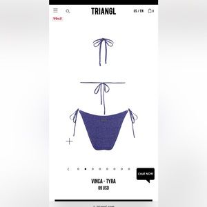 Blue Sparkly Triangl Bikini - NEVER WORN